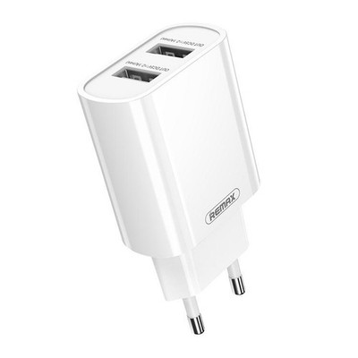 REMAX Jane RP-U35 2.1A Dual Port USB Charger, White EU Plug