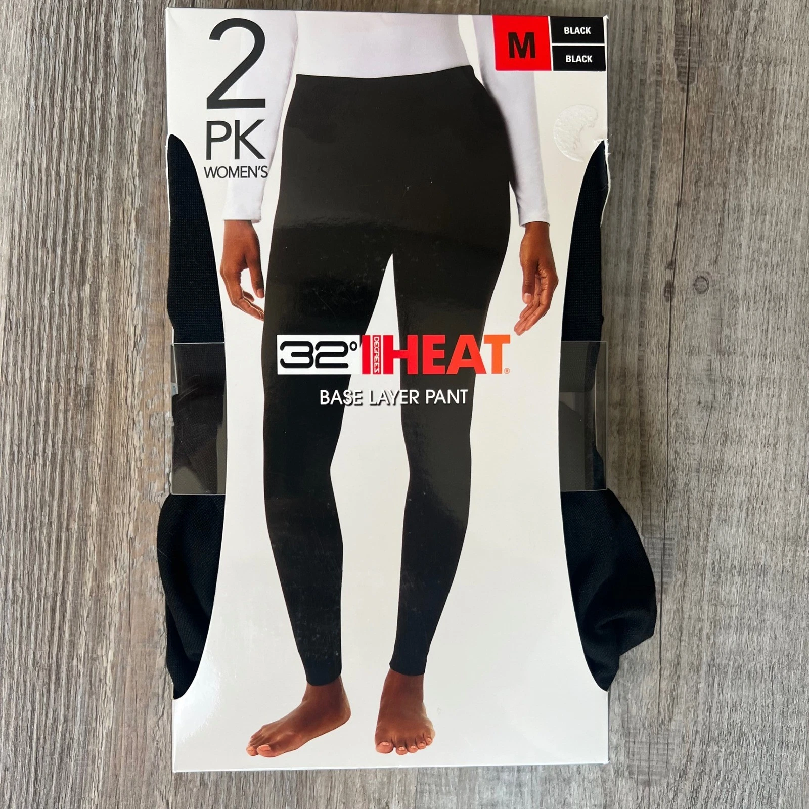32 Degrees Heat Women's Base Layer Thermal Leggings Black Medium 2 Pack