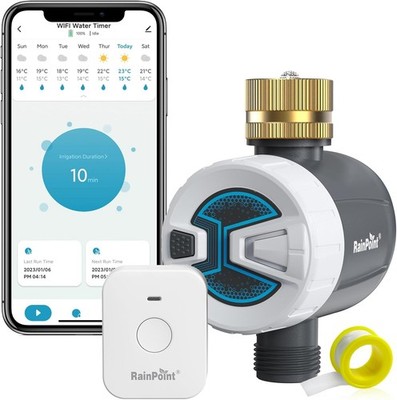 RAINPOINT WiFi Water Timer, Brass Inlet Smart Hose Faucet Timer