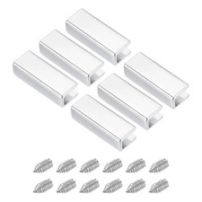 6 Pcs Belt Buckle End Tip for Sewing DIY Accessories 0.95 Inch, Chrome 