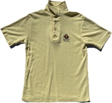 Vintage Logo Scuca Henry VIII Bermuda Large Yellow Polo Shirt Single Stitch USA