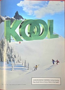 🌟 Kool 1996 Magazine Print Ad Cigarettes Skiing Theme Vintage 