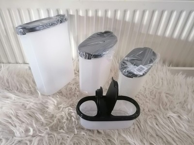 TOP Tupperware Eidgenossen 2,3 Liter 1,7  1,1  500 Deckel 2 Klappen schwarz NEU