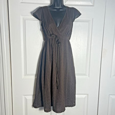 Ann Taylor Loft Dress Women Petite 12 Brown Crochet Lace Babydoll W Slip Dress