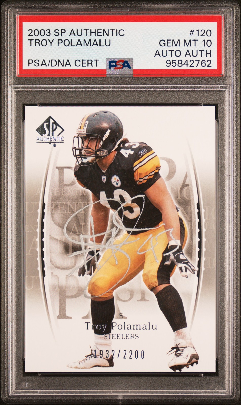 Troy Polamalu SP Authentic #120 Autograph