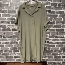 NEW Soft Surroundings Green Flowy Breathable Chore Dress With Pockets 2X