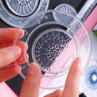 Zeichenvorlage Spielzeug Spiralmuster Spirograph -Herrscher Tracer Vorlage