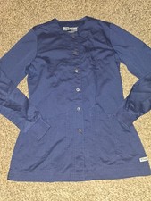Greys Anatomy Womens 4Pocket Round Neck WarmUp Scrub Jacket Navy Blue Small 4450