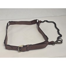 Vintage Brown Leather Steampunk O-Ring Belt With Wallet Chain Equestrian Riding