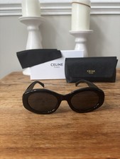 CELINE Women's Sunglasses Black/Gold Designer Sunglasses In Black Gold