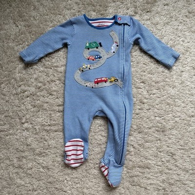 Joules Baby Boy Footed Sleeper Car Appliqué 0-3m  EUC