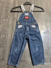 OshKosh B'gosh Indigo Denim Overalls with Striped Strap Detail