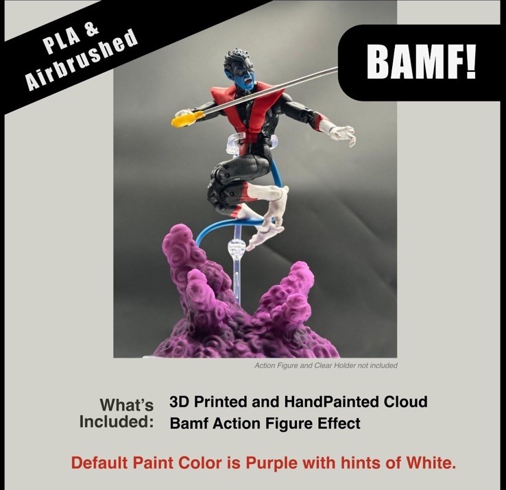 Nightcrawler BAMF Teleport Effect Cloud Base 1/12 Diorama Prop Hand Painted