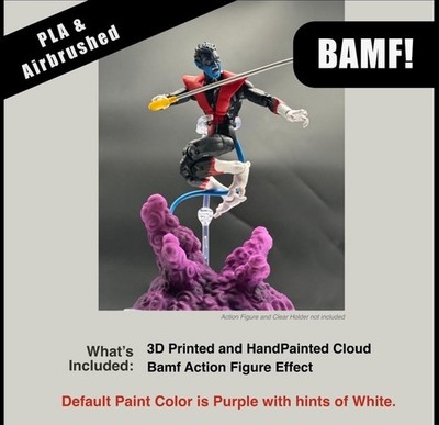 Nightcrawler BAMF Teleport Effect Cloud Base 1/12 Diorama Prop Hand Painted