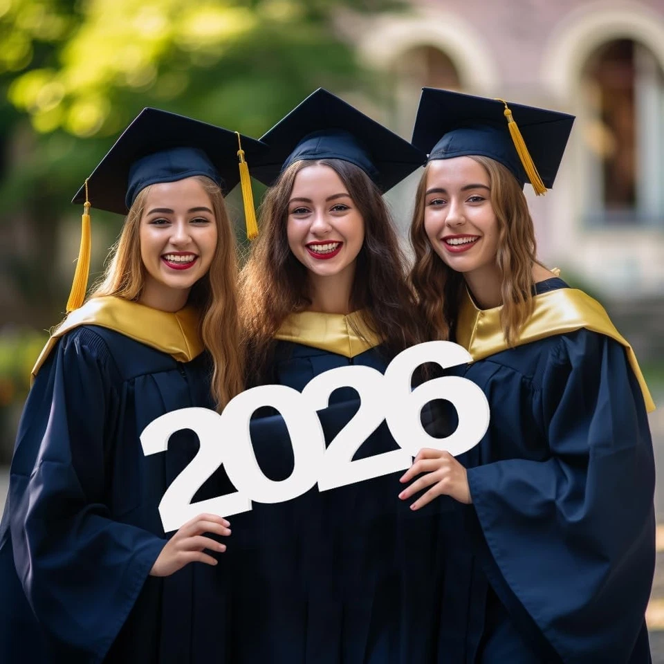 Letrero grande 2026 decoraciones de graduación 2026 accesorios de cabina de fotos para personas mayores blanco  Foto 2 de 4