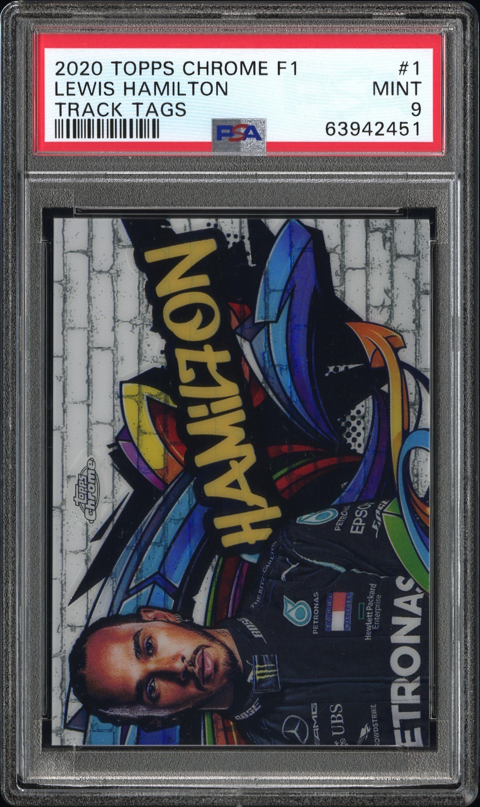 2020 Topps Chrome Lewis Hamilton Formula 1 Track Tags TT1 PSA 9 Mercedes Ferrari