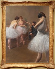 Hand Painted Classical Oil Painting Ladies Ballerina Canvas Art Vintage Style