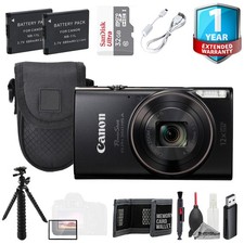 Canon PowerShot ELPH 360 HS A (Black) +32GB+ 1 Yr Warranty + Tripod- Value Kit