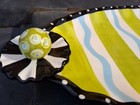 MacKenzie Childs Style Mudpie  Ceramic Dishes Baker, Tray ,butter Chartreuse  — photo 7