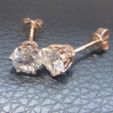 2Ct Round Lab-Created Diamond Womens Stud Earring 14K Yellow Gold Plated