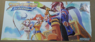 Nintendo Power SKIES OF ARCADIA LEGENDS 10.5x22 Dual-Sided Promo Insert Poster