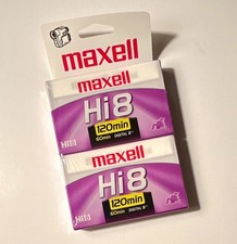 Maxell Hi8 P6-120 120 Min Camcorder Video Tape 2-Pack Digital 8 New SEALED