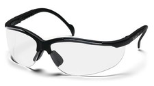 PYRAMEX VENTURE II BLACK FRAME SAFETY GLASSES W/ CLEAR ANTI-FOG LENS SB1810ST