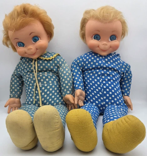 Lot Of 2 VTG 1967 Mattel Mrs. Beasley Dolls 21” String Pulls No Sound One Outfit