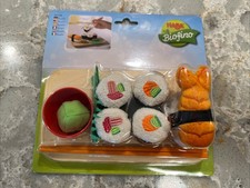 HABA Biofino Sushi Soft Play Food 10 Piece Set with Serving Board and Chopsticks