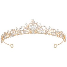 Princess Tiara and Queen Crown for Women Wedding Bridal Tiaras - Gold 064-Gold
