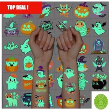 Glow in the Dark Halloween Temporary Tattoos 36 Sheets Party Favors