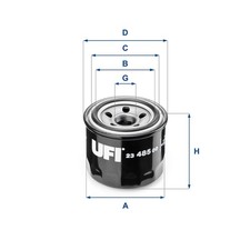 Ölfilter UFI 23.485.00 Anschraubfilter für SMART WAGON VF COLT SPACE OUTLANDER 1