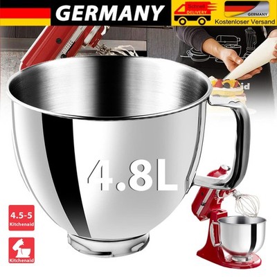 Rührschüssel Edelstahl 4,8L für 4,5-5 Quart Tilt-Head Mixer für KitchenAid