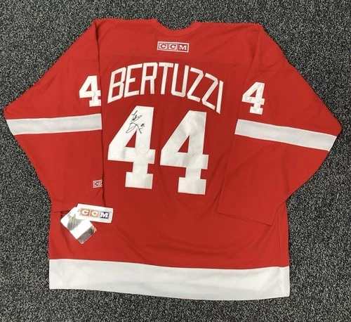 TODD BERTUZZI Signed Detroit Red Wings Red CCN NHL PRO AUTO Jersey SIZE XL TPG