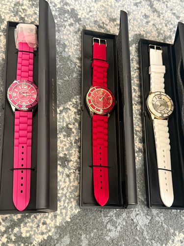 Gossip GSP8155 Quartz Analog LadiesWatch Lot of 3 Silicone Straps