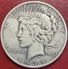 1934-S Peace Dollar. Free Shipping