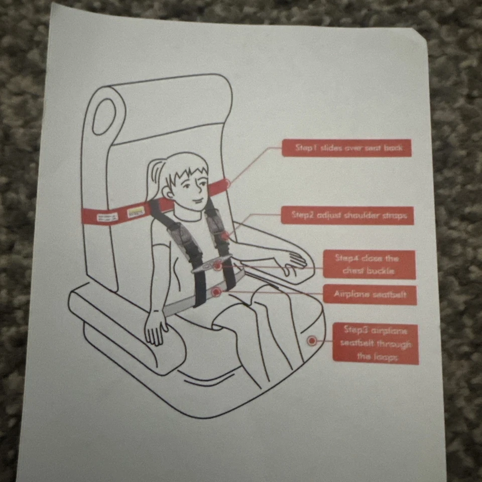 Arnés de viaje de seguridad para avión para niños, niños pequeños sujeción de viaje seguro para moscas Foto 3 de 3