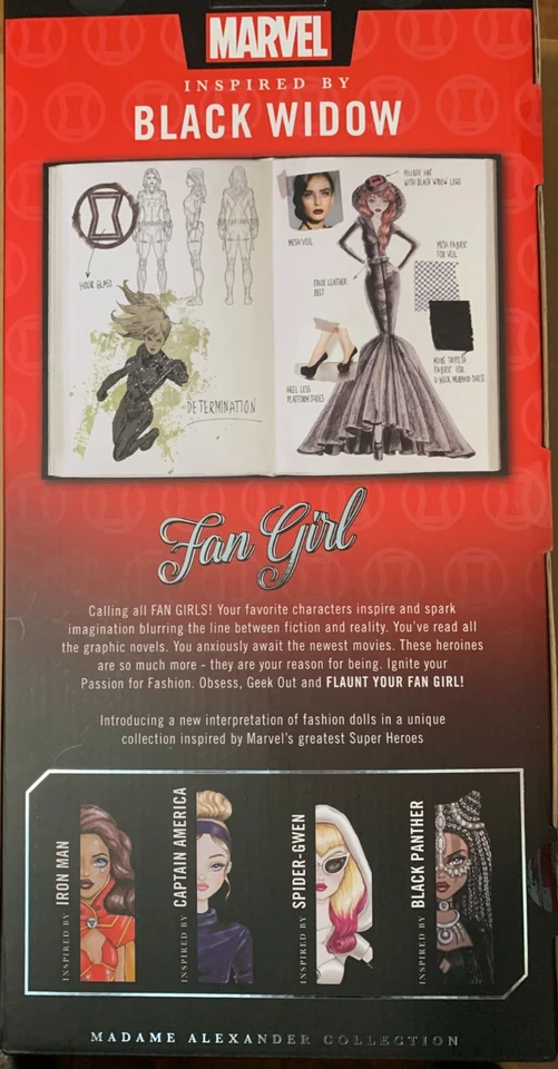 Figura de muñeca de acción Madame Alexander - Fan Girl - Black Widow 13,5" nueva en caja Foto 2 de 2