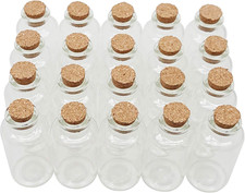 20 Ml Cork Stopper Glass Bottles Mini Transparent Glass Bottles 20 Pcs