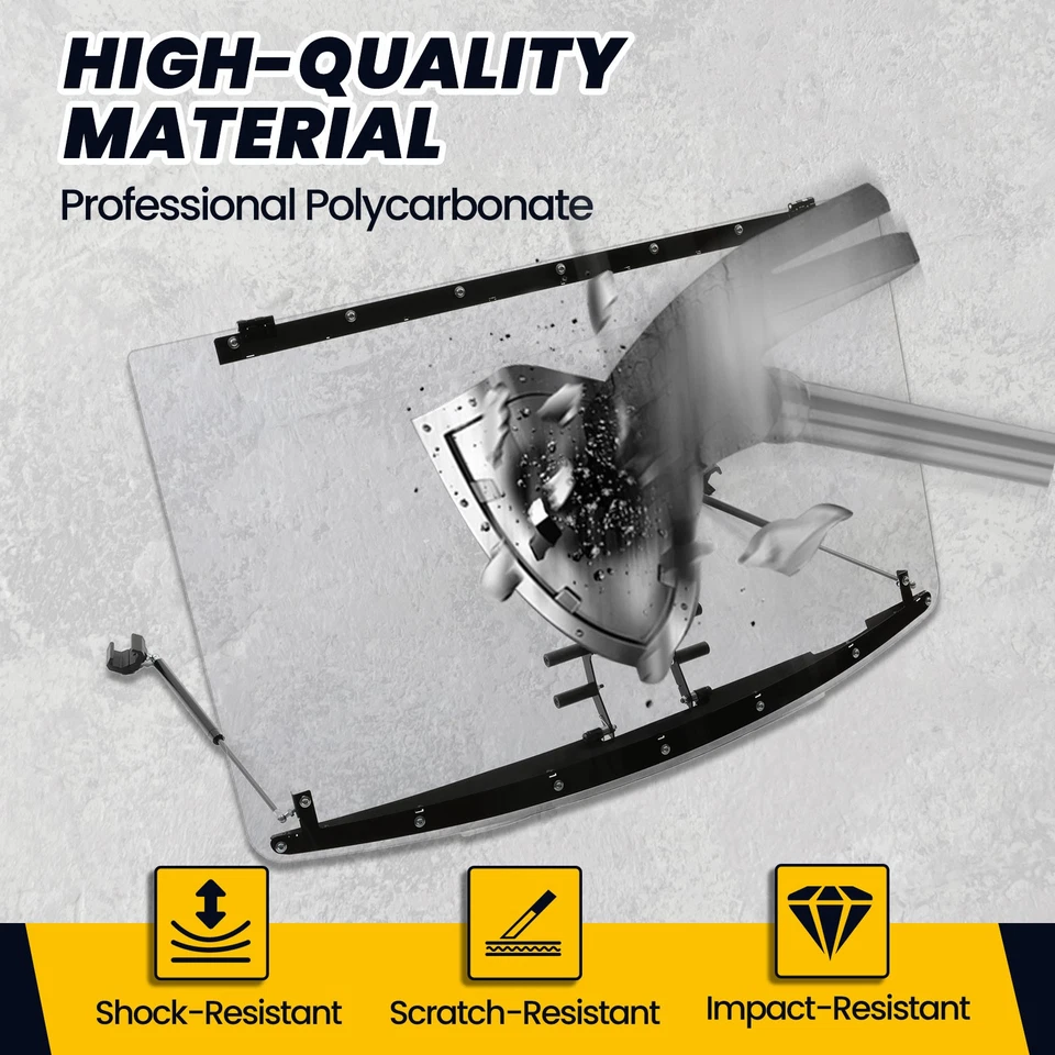 New Clear Flip Windshield For 2014-UP Polaris Ranger 570 XP 1000/900 Crew 13-UP Foto 4 de 4