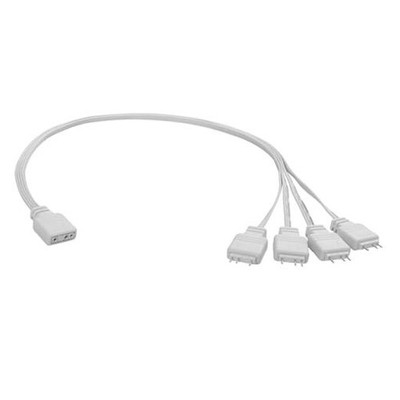  ARGB Splitter Cable,5V 1 Female to 4 Male 3 Pin 1 to 4 (1pcs) White