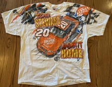 Vintage Tony Stewart NASCAR T Shirt Racing All Over Print Home Depot Joe Gibb XL