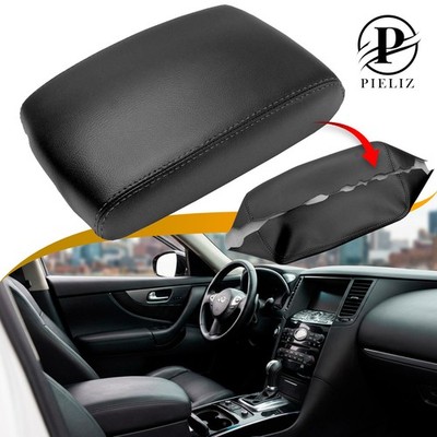Fits 2009-2012 Infiniti FX35 Center Console Armrest Leather Cover Black