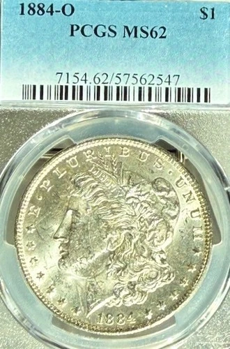 1884-O MS62 Excellent PCGS New Orleans Mint Morgan Silver Dollar