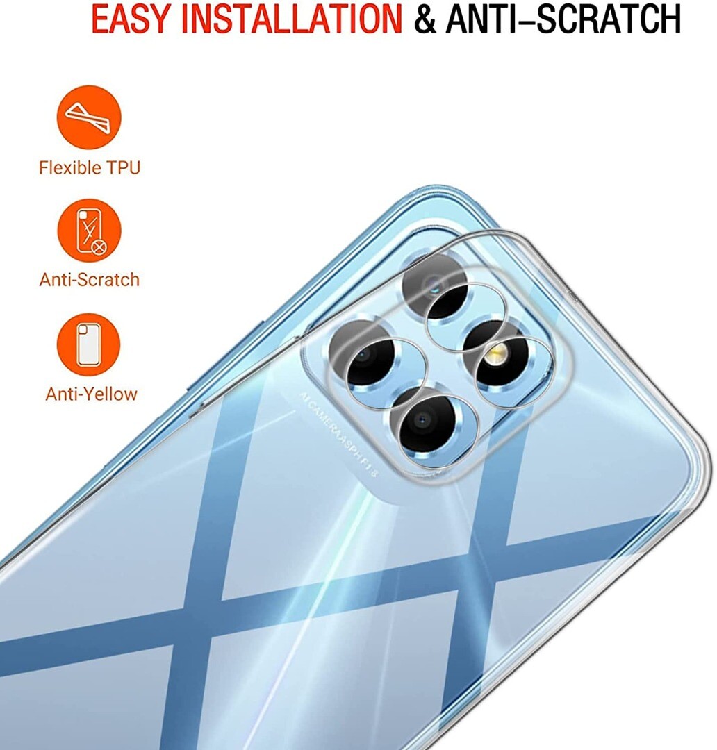 Per Honor X8 4G Custodia, Silicone Anti-urto Cover Cellulare + Schermo Temprato