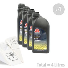 Car Engine Oil Service Kit / Pack 4 LITRES Millers Oils CSS 10w-40 4L