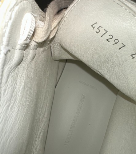 $480 Alexander McQueen Men's White/Ivory Canvas Hi Top Sneaker 457297 9026 - 第 10/10 張圖片