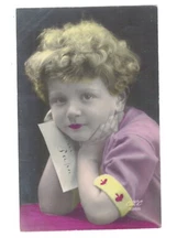 SD3599    ART DECO RELAXED YOUNG MODEL CURLY HAIR   RPPC HAND. COL