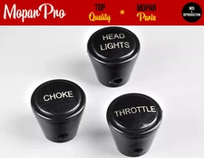 UNIVERSAL ANTIQUE AUTO DASHBOARD KNOBS CHOKE THROTTLE HEADLIGHTS BLACK HOT ROD