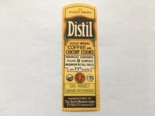 C1920s DISTIL MANUFACTURING CO DISTIL COFFEE&CHICORY ESSENCE UNUSED BOTTLE LABEL